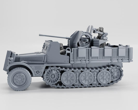 Bolt Action Battlegroup Sd.Kfz.10-5 with armor and 2 cm Flak 38 with Crew