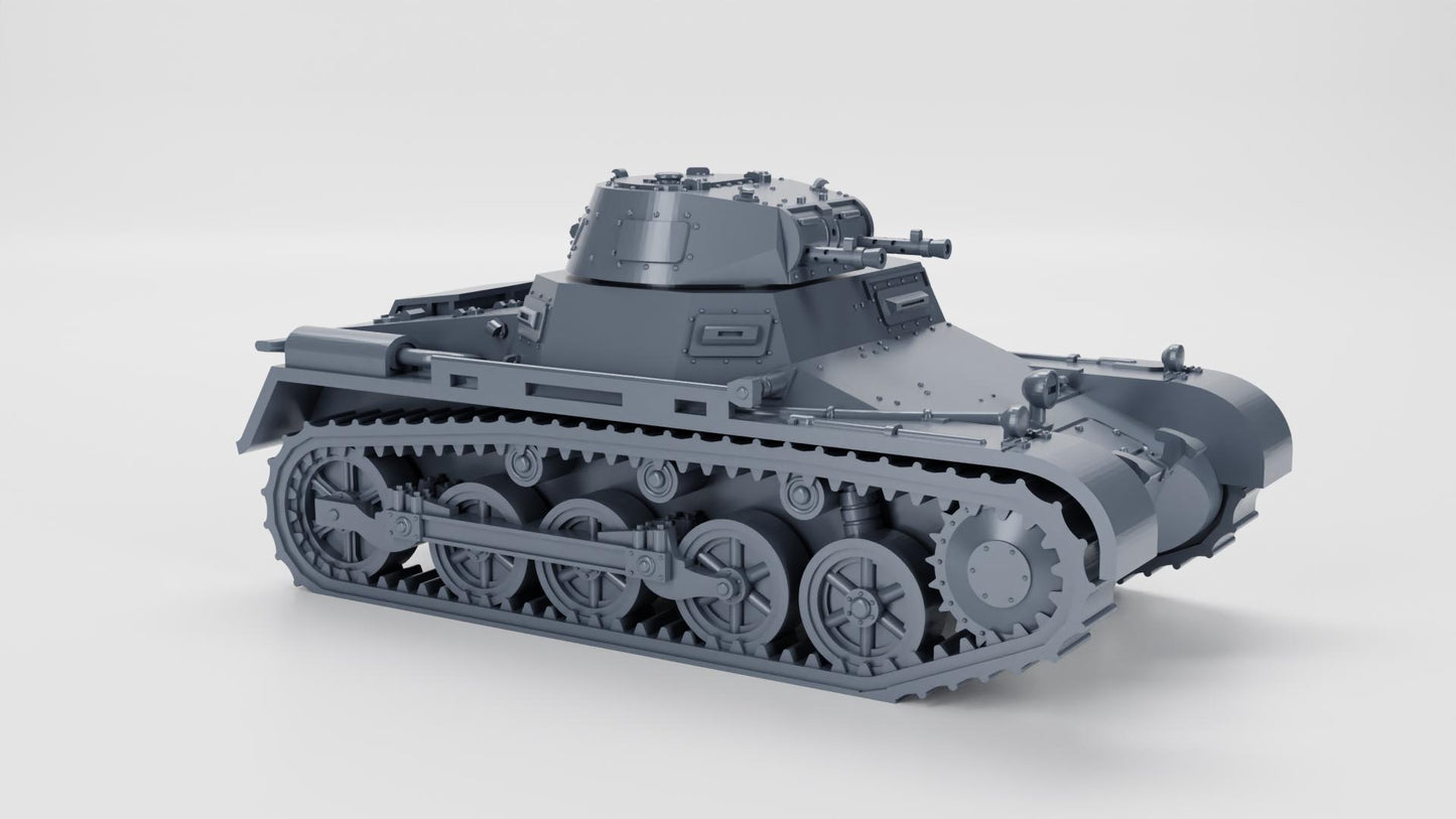 Bolt Action Battlegroup Panzer I Ausf.A (Sd.Kfz.101) 2 Turrets + 3 Tankmen  15/20/28/54mm